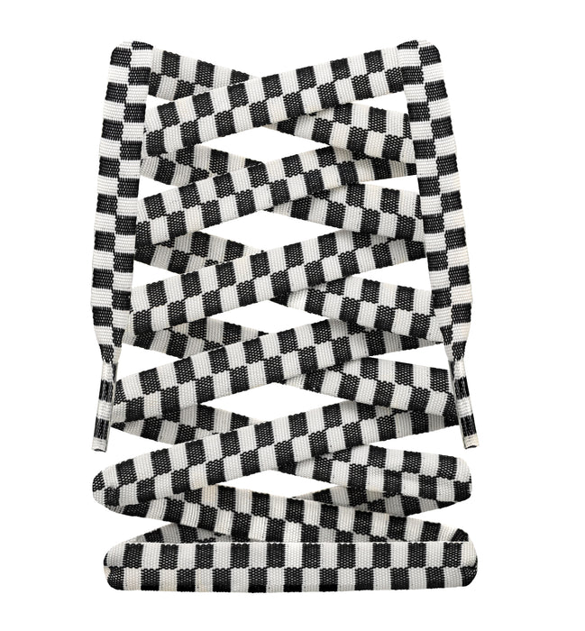 Checkerboard Pattern Flat Shoelaces