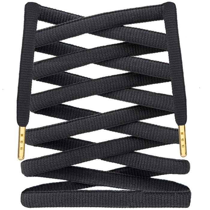 Oval Wide SB Replacement Shoelaces w/ Gold Tips