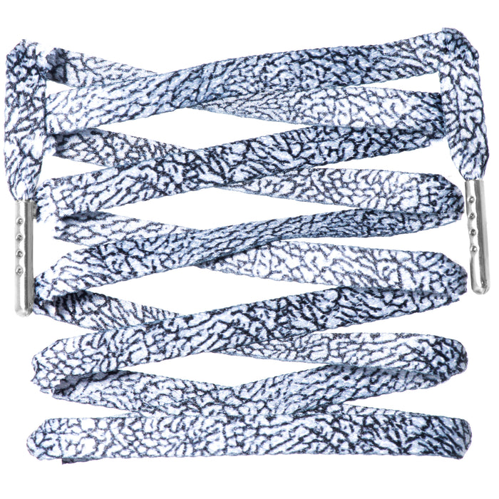 Flat Cement Print Shoelaces with Tips - LitLaces