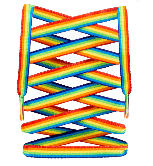 Flat Sublimated Rainbow Shoelaces