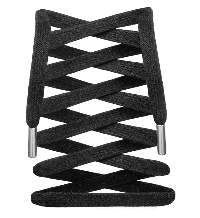Flat Waxed Shoelaces w/ Tips