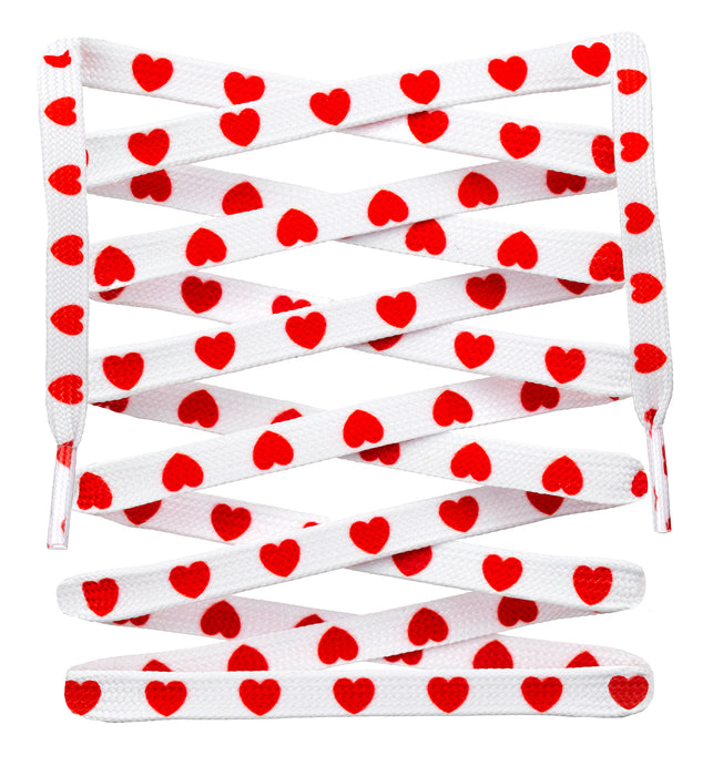 Flat Sublimated Heart Shoelaces