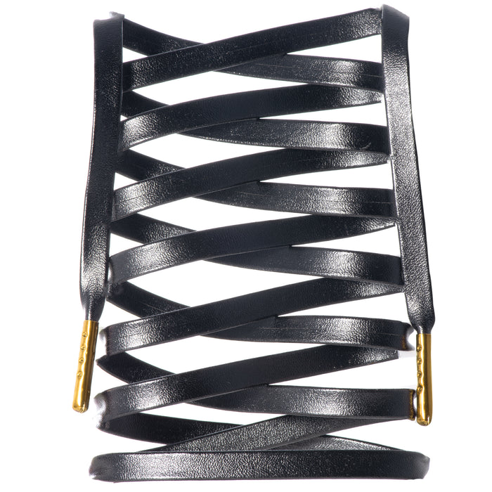 Premium Synthetic Leather Shoelaces - Gold Tips - LitLaces