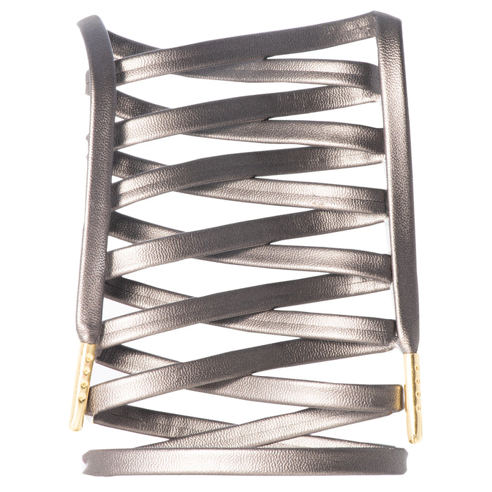 Premium Synthetic Leather Shoelaces - Gold Tips - LitLaces