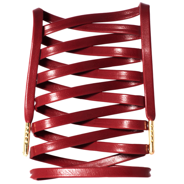 Premium Synthetic Leather Shoelaces - Gold Tips - LitLaces