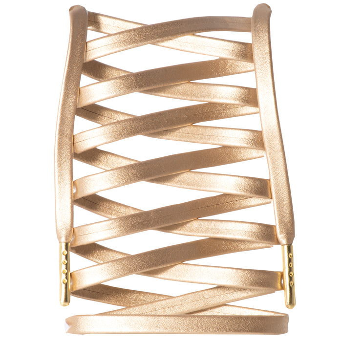 Premium Synthetic Leather Shoelaces - Gold Tips - LitLaces