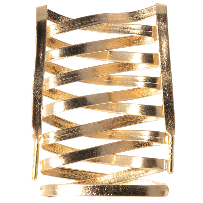 Premium Synthetic Leather Shoelaces - Gold Tips - LitLaces