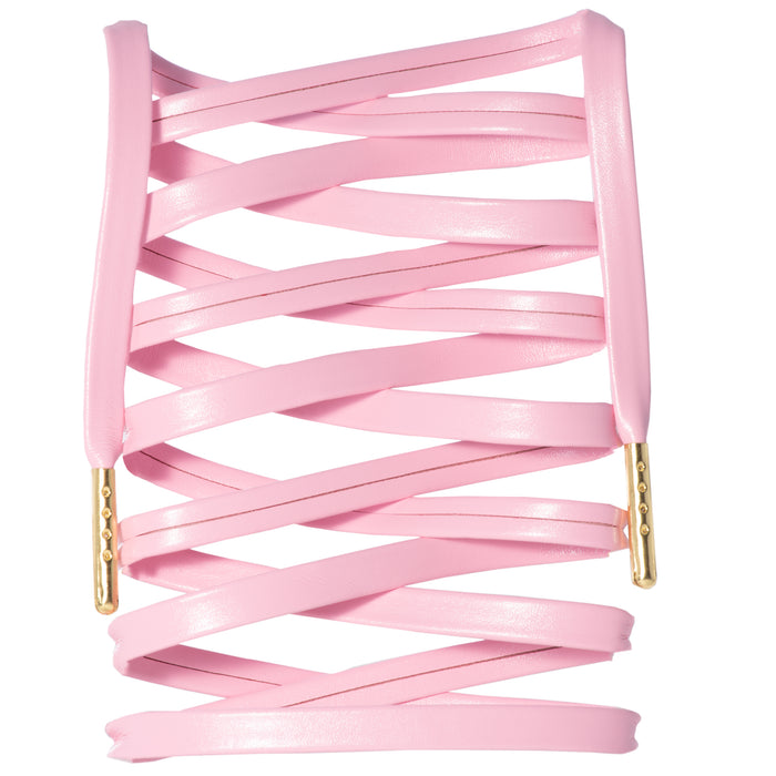 Premium Synthetic Leather Shoelaces - Gold Tips - LitLaces