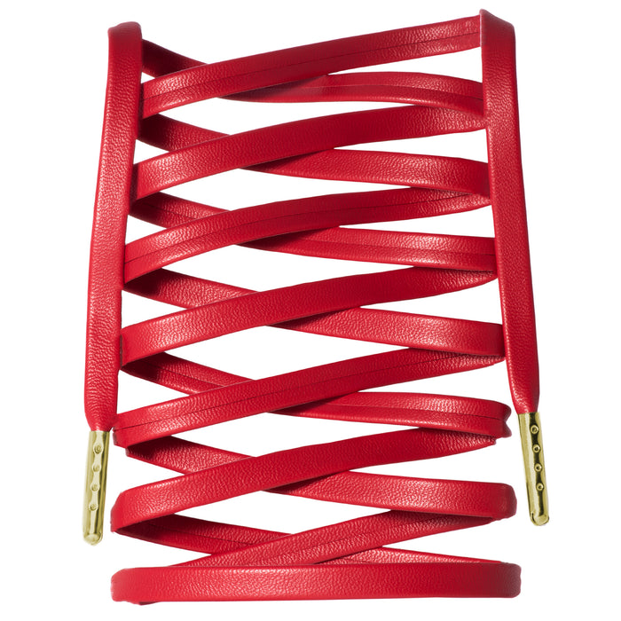 Premium Synthetic Leather Shoelaces - Gold Tips - LitLaces