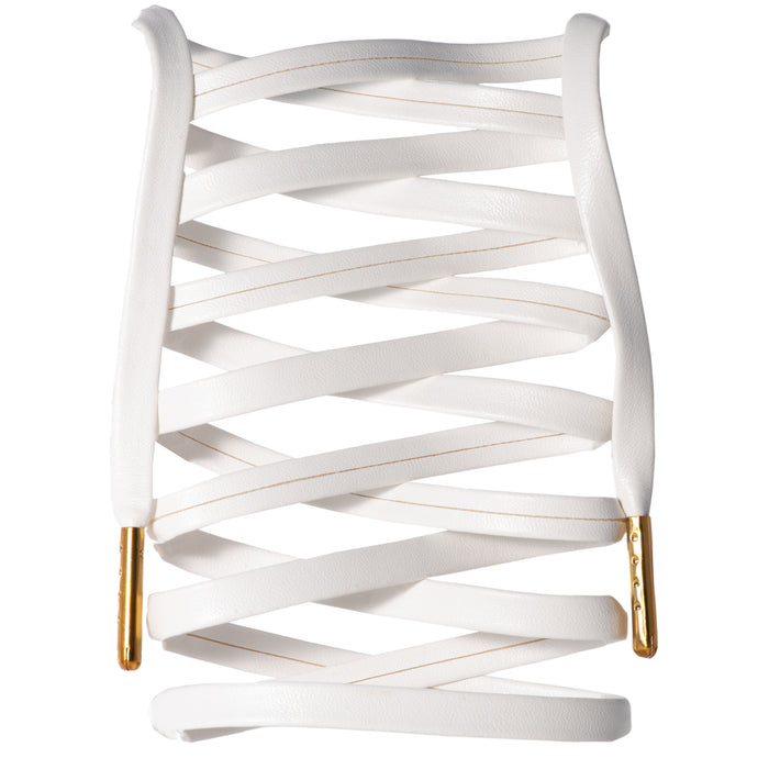 Premium Synthetic Leather Shoelaces - Gold Tips - LitLaces
