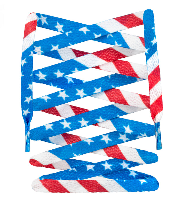 Flat Sublimated USA Shoelaces