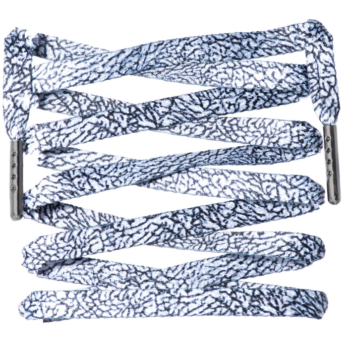 Flat Cement Print Shoelaces with Tips - LitLaces