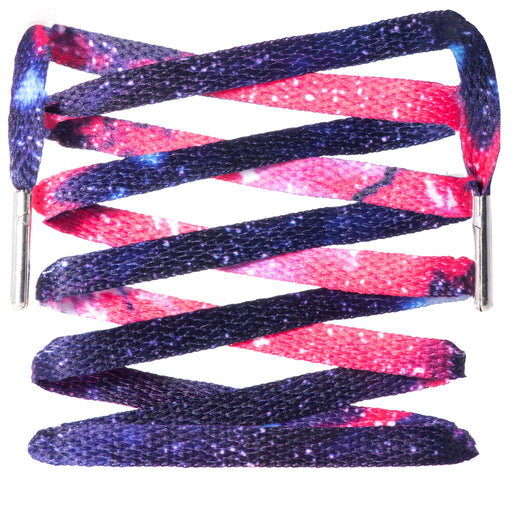 Flat Sublimated Galaxy Stars Shoelaces - LitLaces